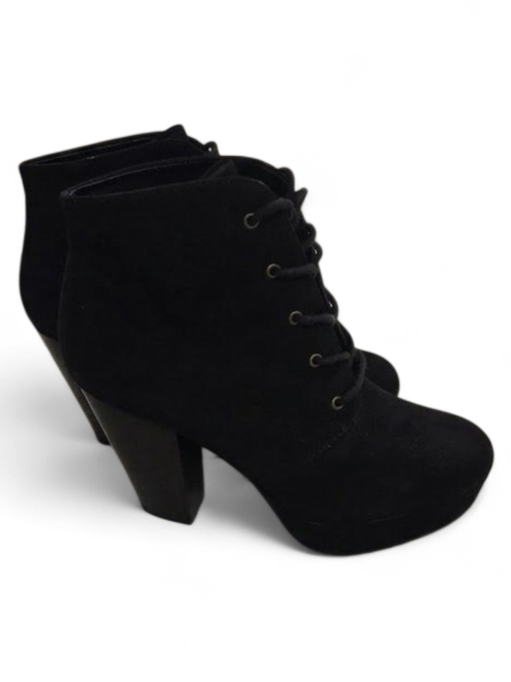 Soda Agenda-Womens Chunky Heel Lace Up Booties - Picture 2 of 4